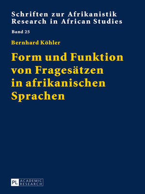 cover image of Form und Funktion von Fragesätzen in afrikanischen Sprachen